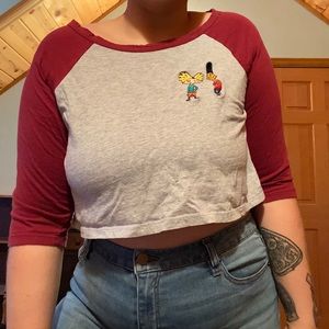 Hey Arnold baseball tee crop top